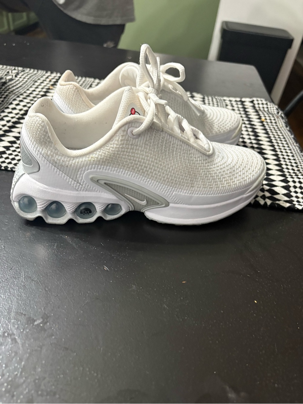 Nike White and Light Gray Air-Cushioned Sneakers
